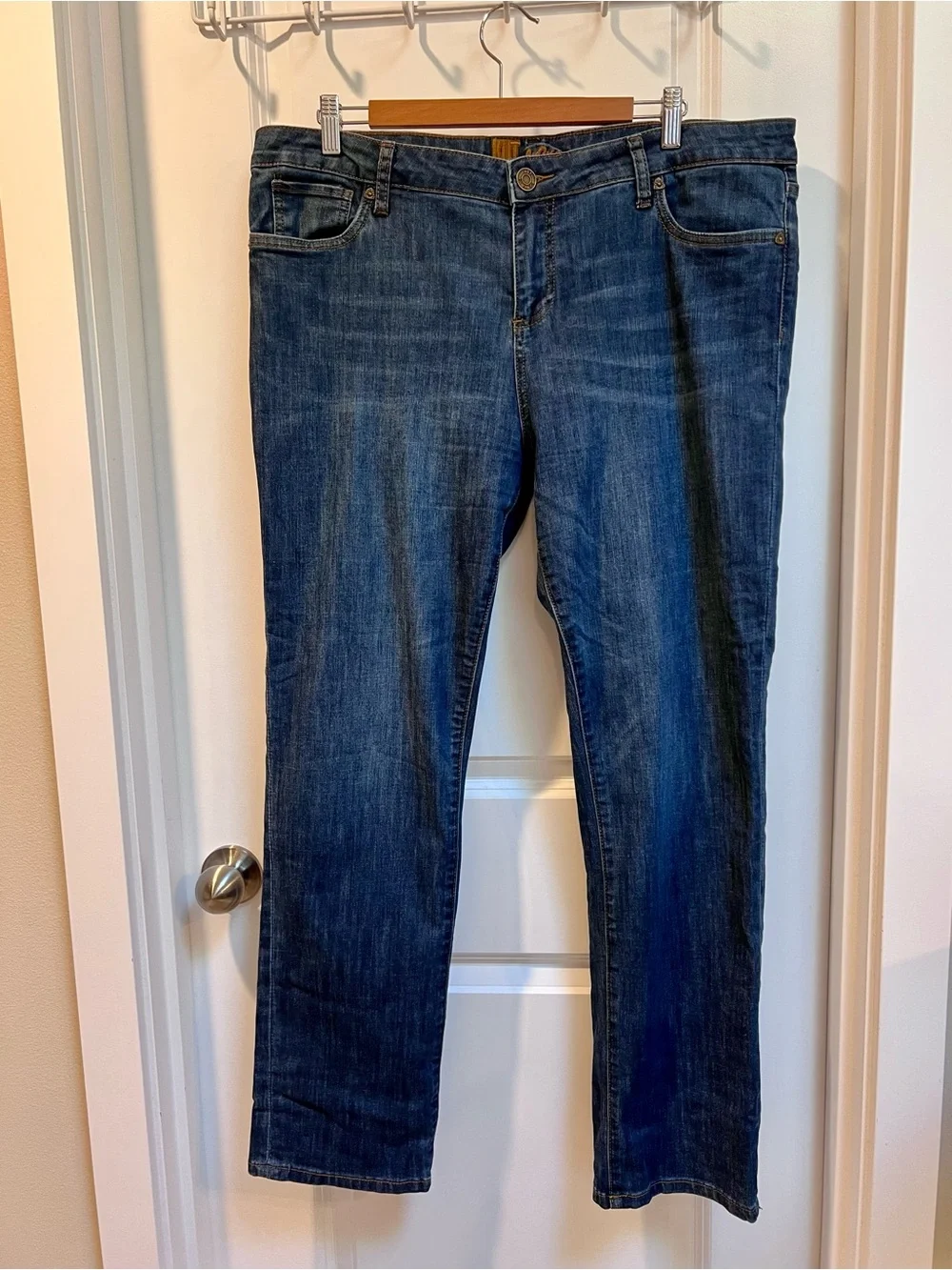 Kut from the Kloth Classic High-Rise Straight Jeans Dark Indigo Plus Size Sz 16